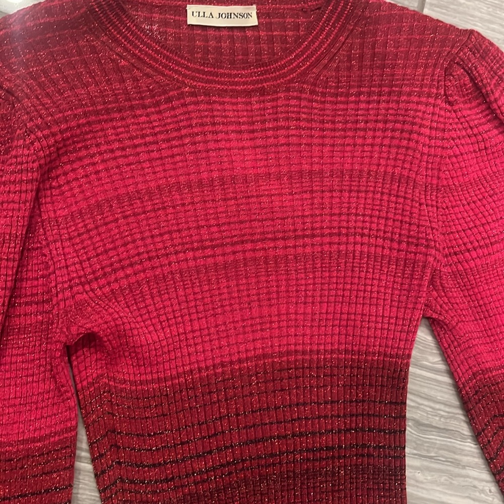 Ulla Johnson Red Ombre Sweater Top - Picture 5 of 9